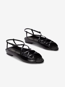 Tamara Mellon Napa Leather Ankle Strap Sandal size US 8 Black